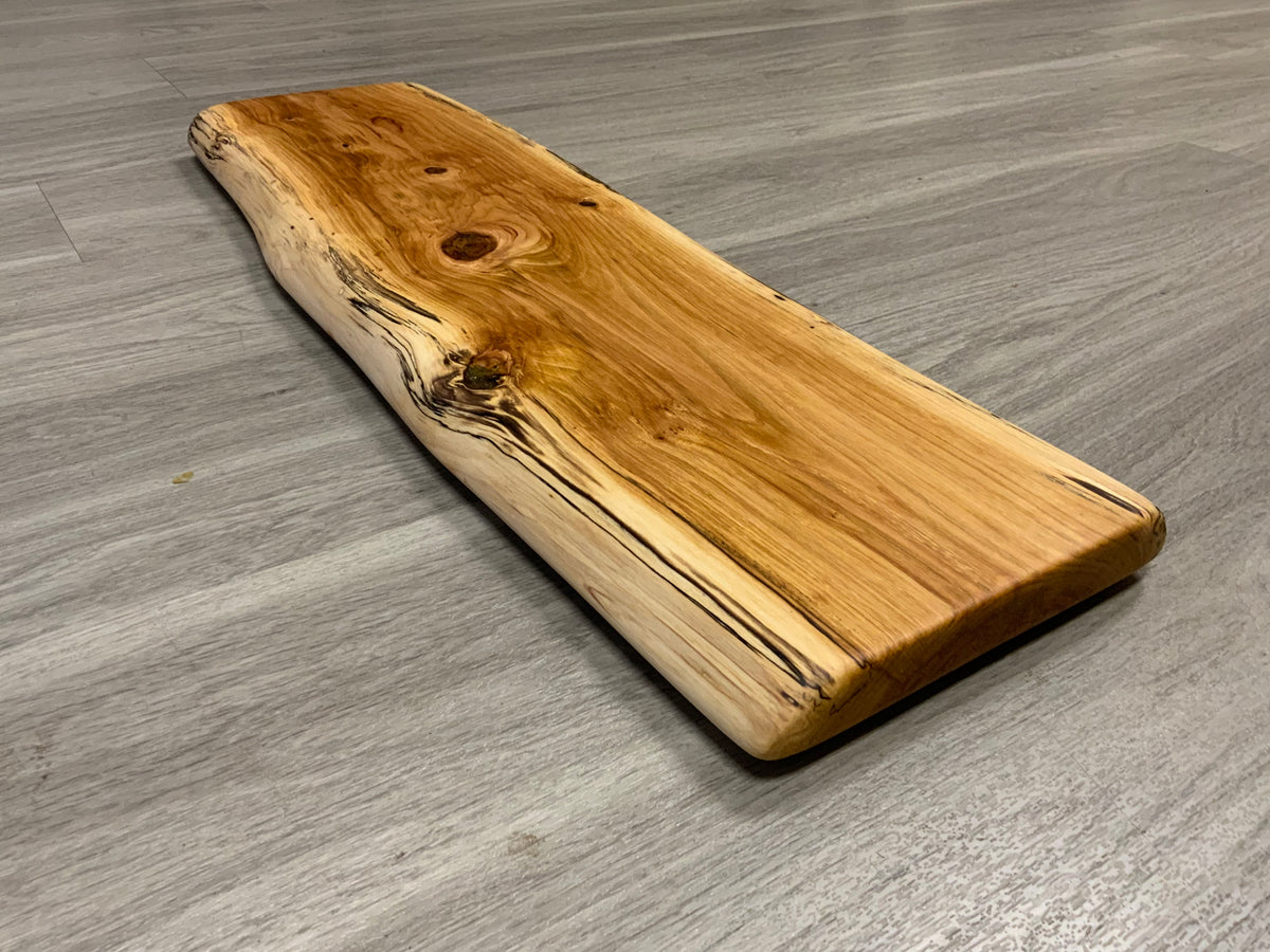 Live-edge Curly Cherry Charcuterie Board With Industrial Handles | Live  Edge Serving Tray