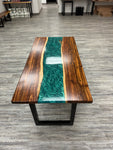 Handcrafted Curly Willow Acacia Epoxy Desk