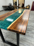 Handcrafted Curly Willow Acacia Epoxy Desk