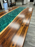 Handcrafted Curly Willow Acacia Epoxy Desk