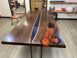 Handcrafted Walnut Epoxy Dining Table furniture