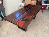 Handcrafted Walnut Epoxy Dining Table furniture