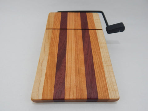 Wood Cheese Slicer/Cutter - Cherry, Maple and Purple Heart.