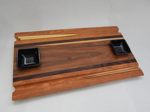Sushi Board - Hickory, Walnut & Cherry with Chopstick grooves