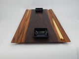Sushi Board - Walnut & Hickory with Chopstick grooves