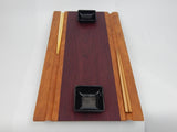 Sushi Board- Purpleheart and Cherry with Chopstick grooves