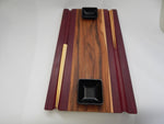 Sushi Board - Purpleheart and Hickory with Chopstick grooves