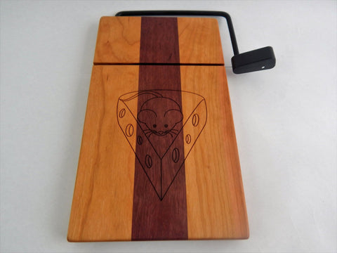 Wood Cheese Slicer/Cutter - Purple Heart and Cherry,Mouse,Laser engraved