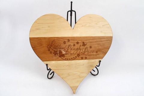 Heart Shaped Cutting Board. Personal Engraving! Maple & Cherry wood!