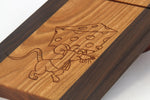 Wood Cheese Slicer/Cutter - Walnut and Cherry Mouse, Laser engraved.