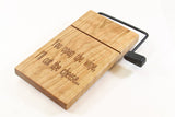 Wood Cheese Slicer/Cutter - Solid Cherry, Wine & cheese, Laser engraved.