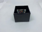 Stainless Steal Ring with Crushed Opal